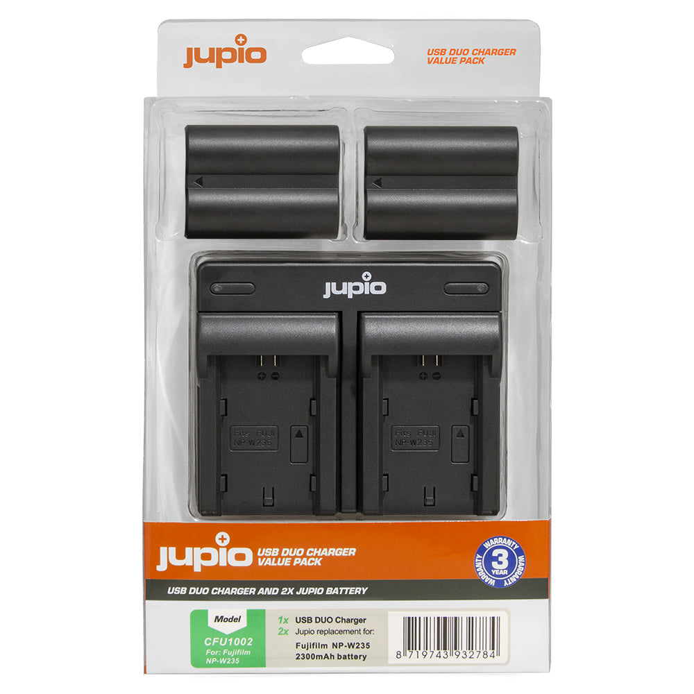 Jupio USB Dual Charger + 2 batterie Fujifilm NP-W235