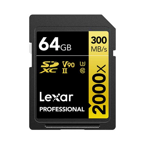 Lexar® Professional Scheda SD  2000x SDHC™/SDXC™ UHS-II Serie Gold U3 / C10 / V90