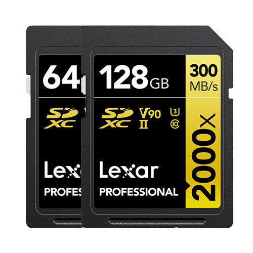 Lexar® Professional Scheda SD  2000x SDHC™/SDXC™ UHS-II Serie Gold U3 / C10 / V90