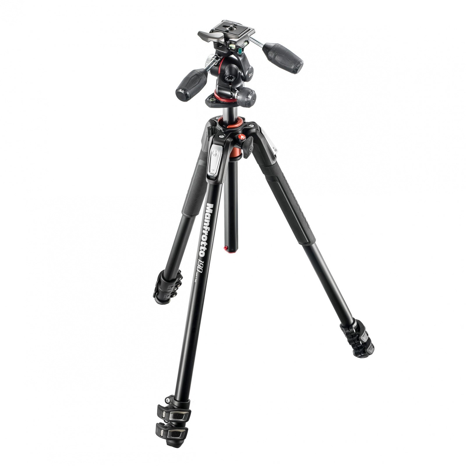 Manfrotto Treppiede Kit serie 190 a 3 sezioni alluminio con testa a 3 vie