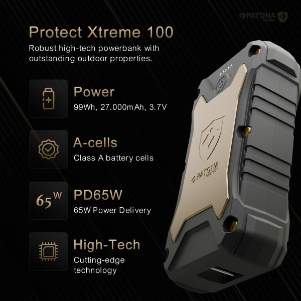 Patona Protect Powerbank Extreme 100 PD65W 27.000mAh Wireless Charger