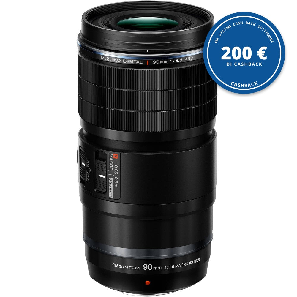 OM System M.Zuiko Digital ED 90mm F3.5 Macro IS PRO — OM System Cash Back settembre