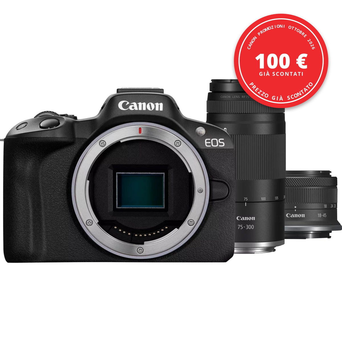 Canon EOS R50 doppio Kit 18-45 + 75-300 RF — Canon promozioni ottobre 2026